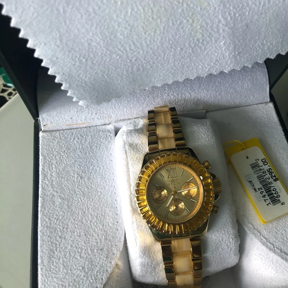 Invicta Angel Women's Quartz Watch 38mm Gold Tone – Mint Condition